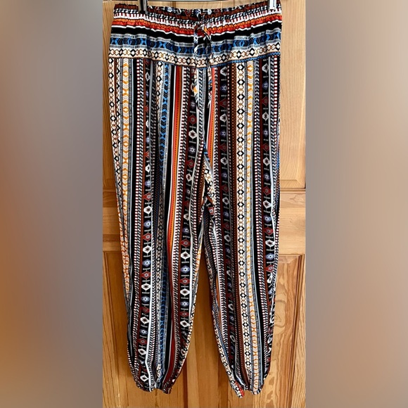 SHEIN Colorful Striped Bohemian Pants Size Large Boho Chic Hippie Hippy Joggers - Picture 7 of 11